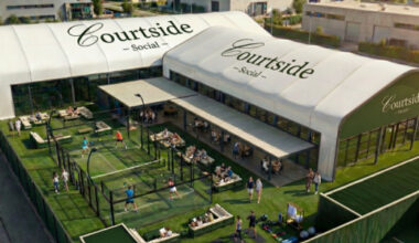 Courtside Social is a new padel sports club proposed for Vancouver