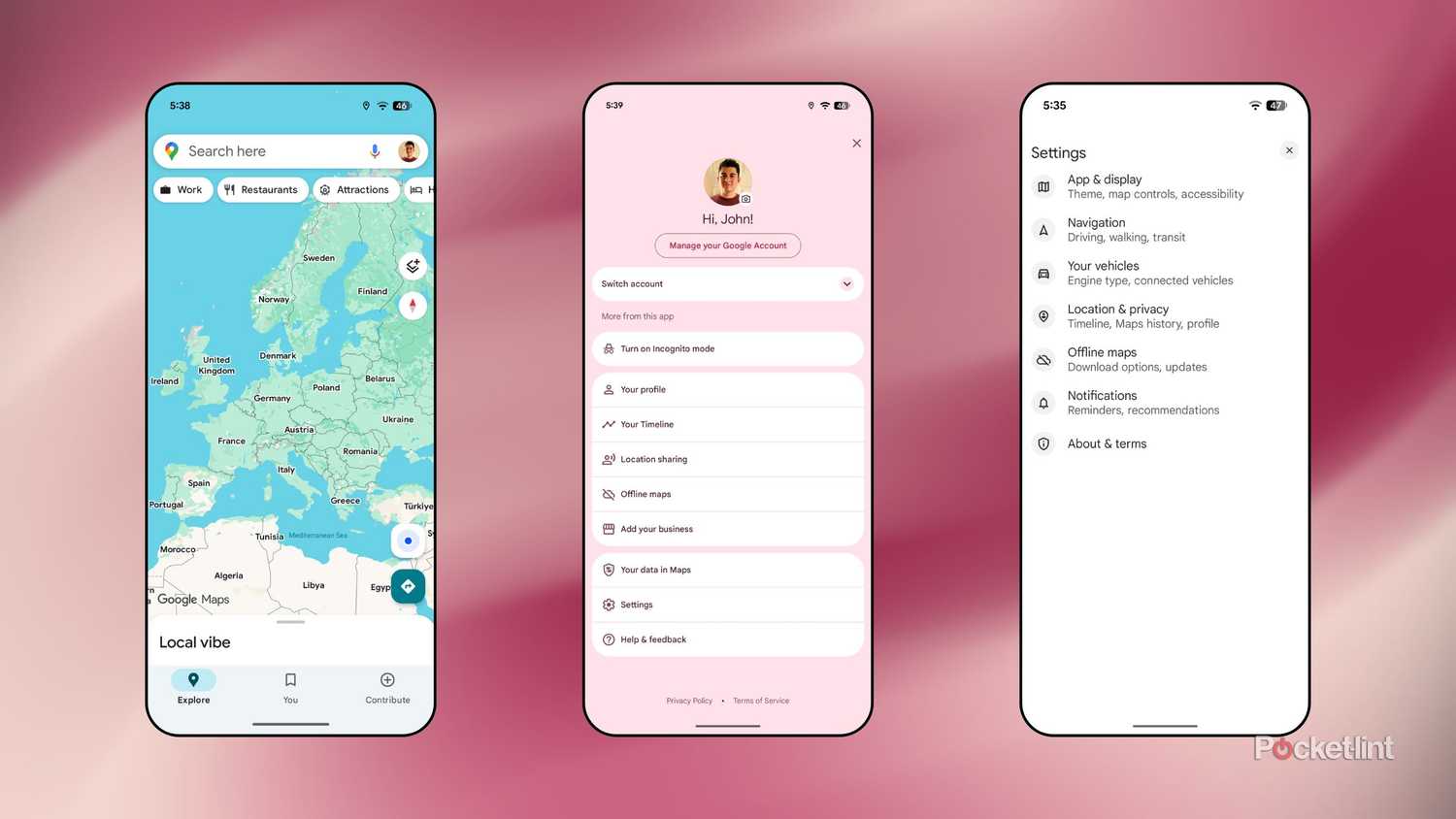 Google Maps screenshots