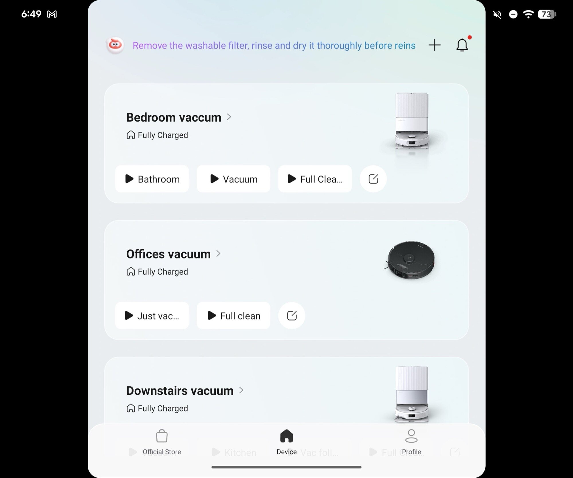 google pixel fold screenshot roborock app default aspect ratio
