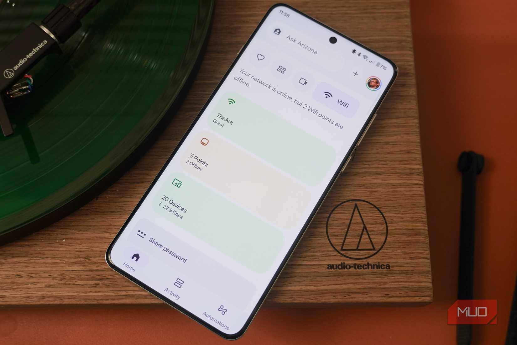 Managing a Google Home Wi-Fi system in the Android app.