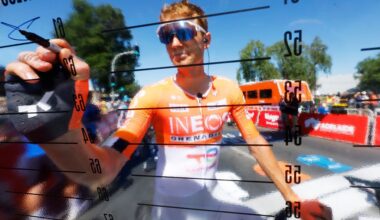 TANUNDA, AUSTRALIA - JANUARY 21: Jack Haig of Australia and Team INEOS Grenadiers signing prior to the 26th Santos Tour Down Under 2026, Stage 1 a 120.6km stage from Tanunda to Tanunda on January 21, 2026 in Tanunda, Australia. (Photo by Con Chronis/Getty Images)