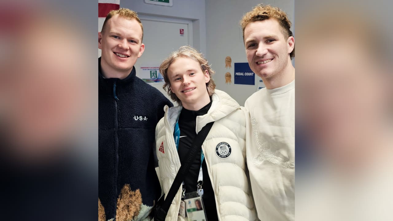Tkachuk brothers meet up with Olympic figure skater Malinin