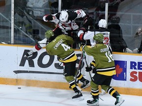 Junior hockey player gets hit hard