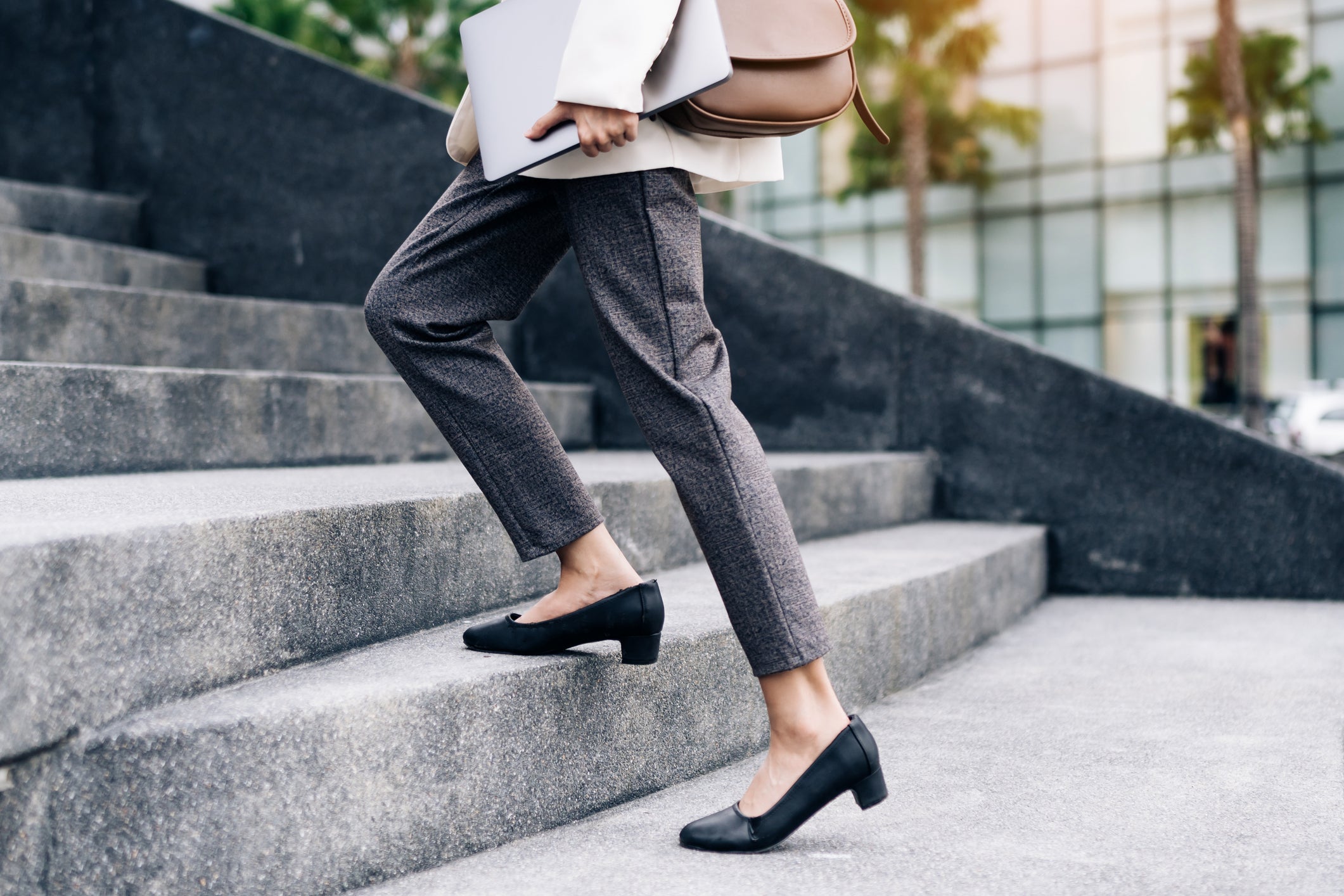 Most people just need more movement overall – regularly stepping away from your desk during the work day can help with this, whether that’s going to the toilet or grabbing a drink
