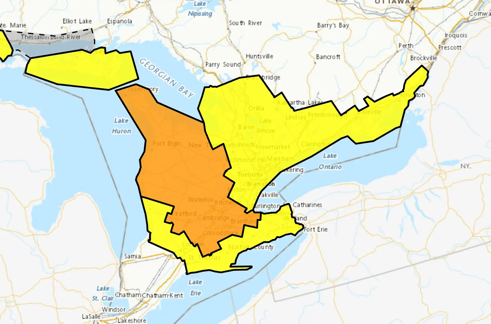 ice storm ontario map