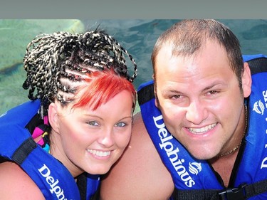 Robbie Thomson of Smiths Falls, Ont. and his wife Melissa Reid.