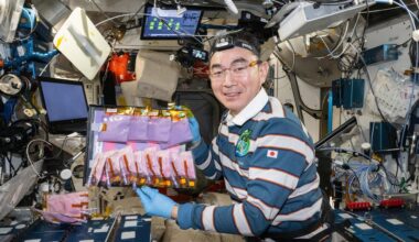 JAXA (Japan Aerospace Exploration Agency) astronaut and Expedition 73 Flight Engineer Kimiya Yui shows off production bags containing bioengineered yeasts and probiotic cultures for the BioNutrients-3 investigation. Yui conducted passaging and straw tests to demonstrate how astronauts could grow and safely consume fresh vitamins and nutrients on demand helping researchers plan future missions farther from Earth.