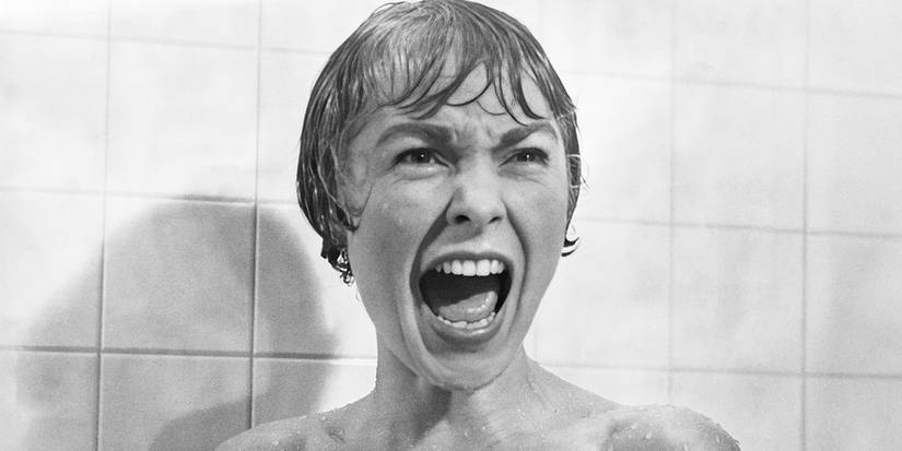 Janet Leigh as Marion Crane screaming in the shower in Psycho.