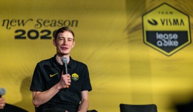 Danish Jonas Vingegaard Hansen pictured during the team presentation of the Team Visma-Lease a Bike cycling team in Alicante, Spain, Tuesday 13 January 2026. BELGA PHOTO DAVID PINTENS (Photo by DAVID PINTENS / BELGA MAG / Belga via AFP)
