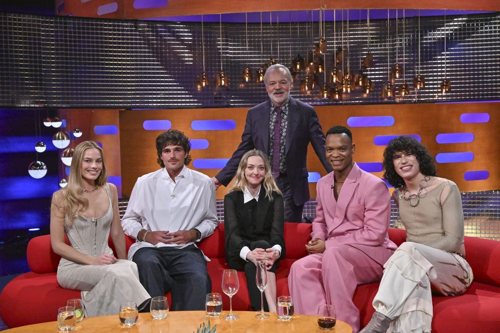 margot robbie, jacob elordi, amanda seyfried, graham norton, johannes radebe, jacob alon, the graham norton show
