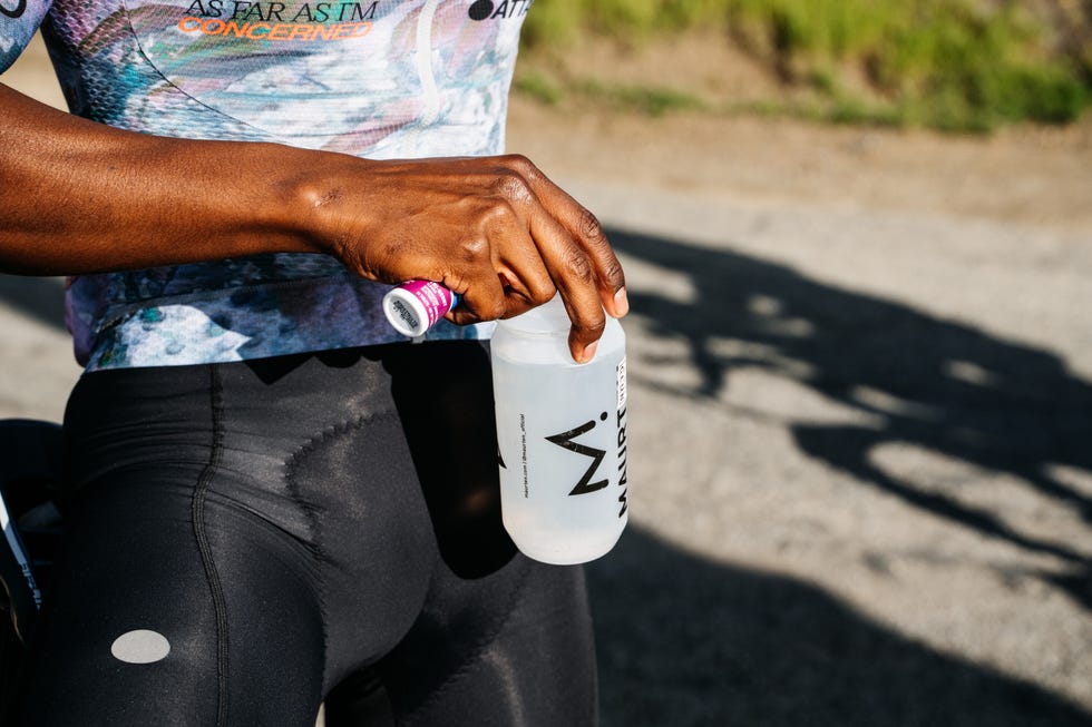 cyclist with water bottle