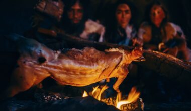 Ancient humans eating meat