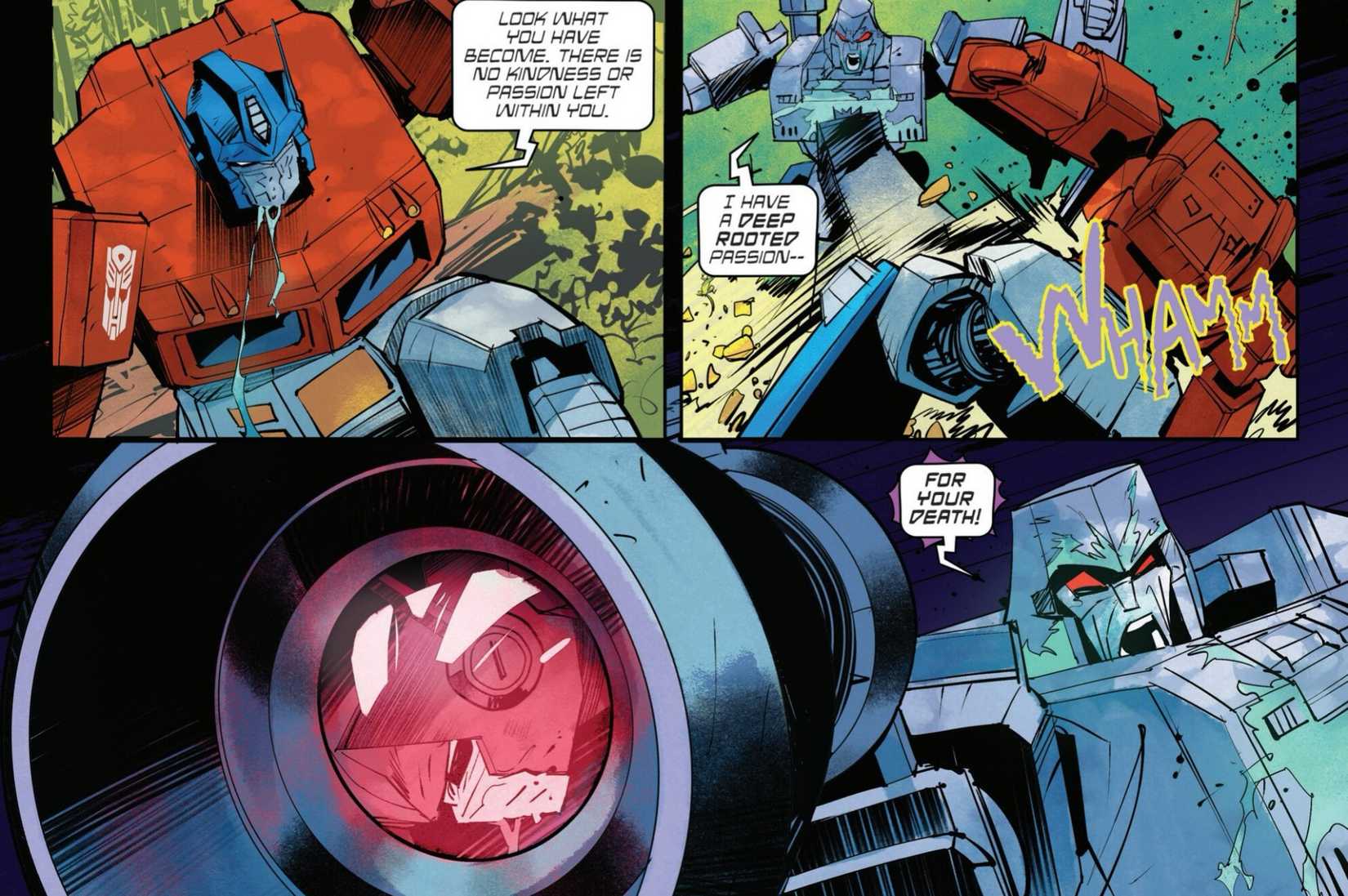Megatron Aims Cannon At Optimus Prime in Transoformers #29