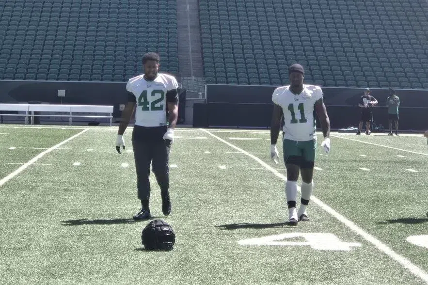 Saskatchewan Roughriders defensive lineman Mike Rose (42).