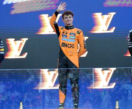 Max Verstappen, Lando Norris, George Russell