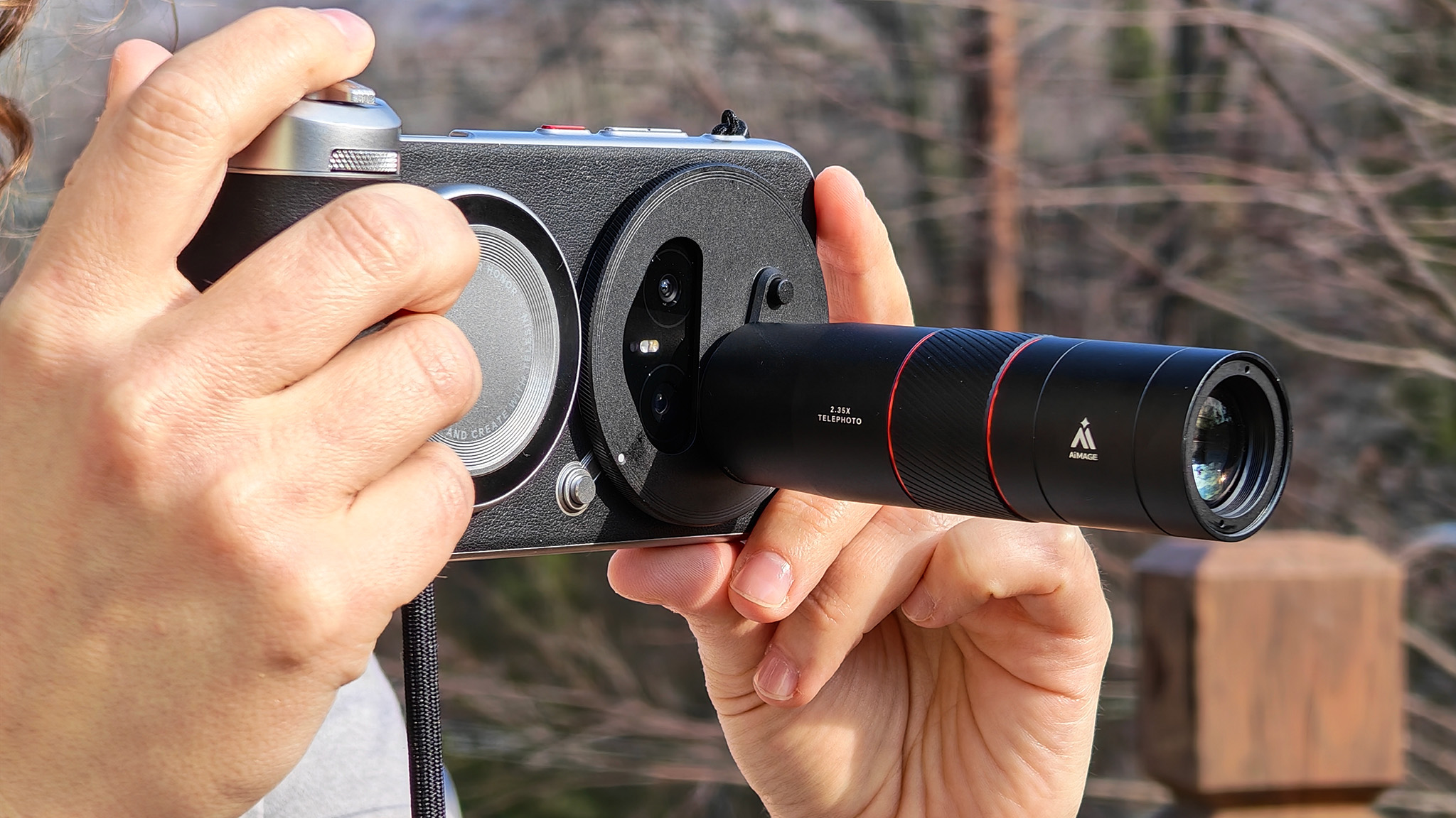 An Honor Magic 8 Pro smartphone outfitted with the official photography kit from Honor and Telesin