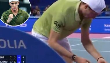 Speculation rampant after Ugo Humbert stops match to check phone