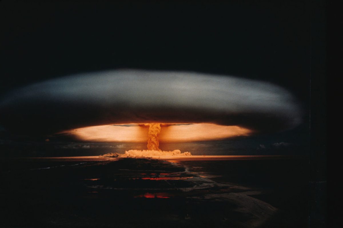 Nuclear explosion and atomic mushroom cloud