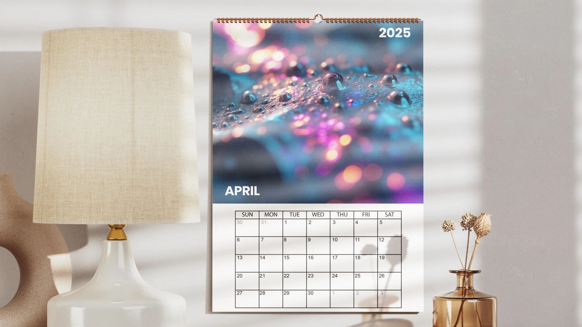 person with a printed calendar who keeps photo albums