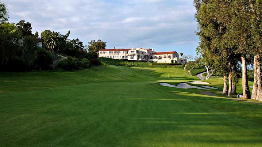 A view of hole 18 at The Riviera Country Club in Pacific Palisades, California.