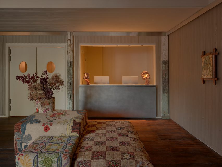 The compact Pocketbook Hudson hotel lobby