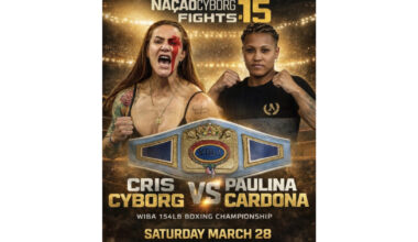 Cris Cyborg to Headline Nação Cyborg 15 in Historic World Title Boxing Bout – March 28, 2026 in Curitiba