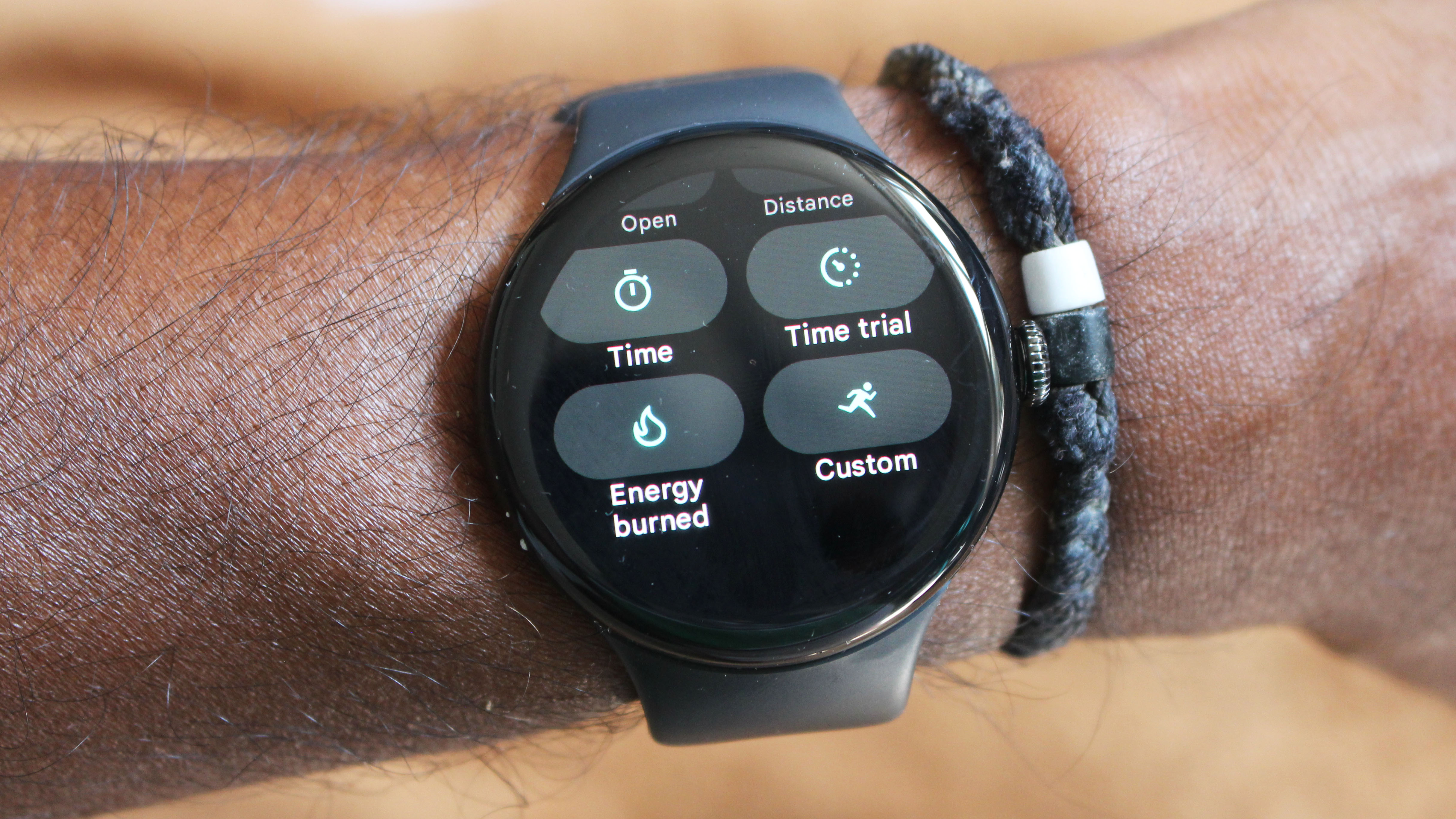 a photo of a custom workout on the Google Pixel Watch 3