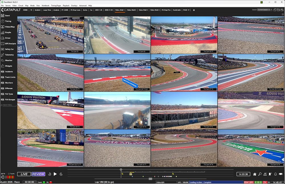 A portion of the video feeds, which also includes the track's closed-circuit cameras, with which the FIA ​​monitors the session