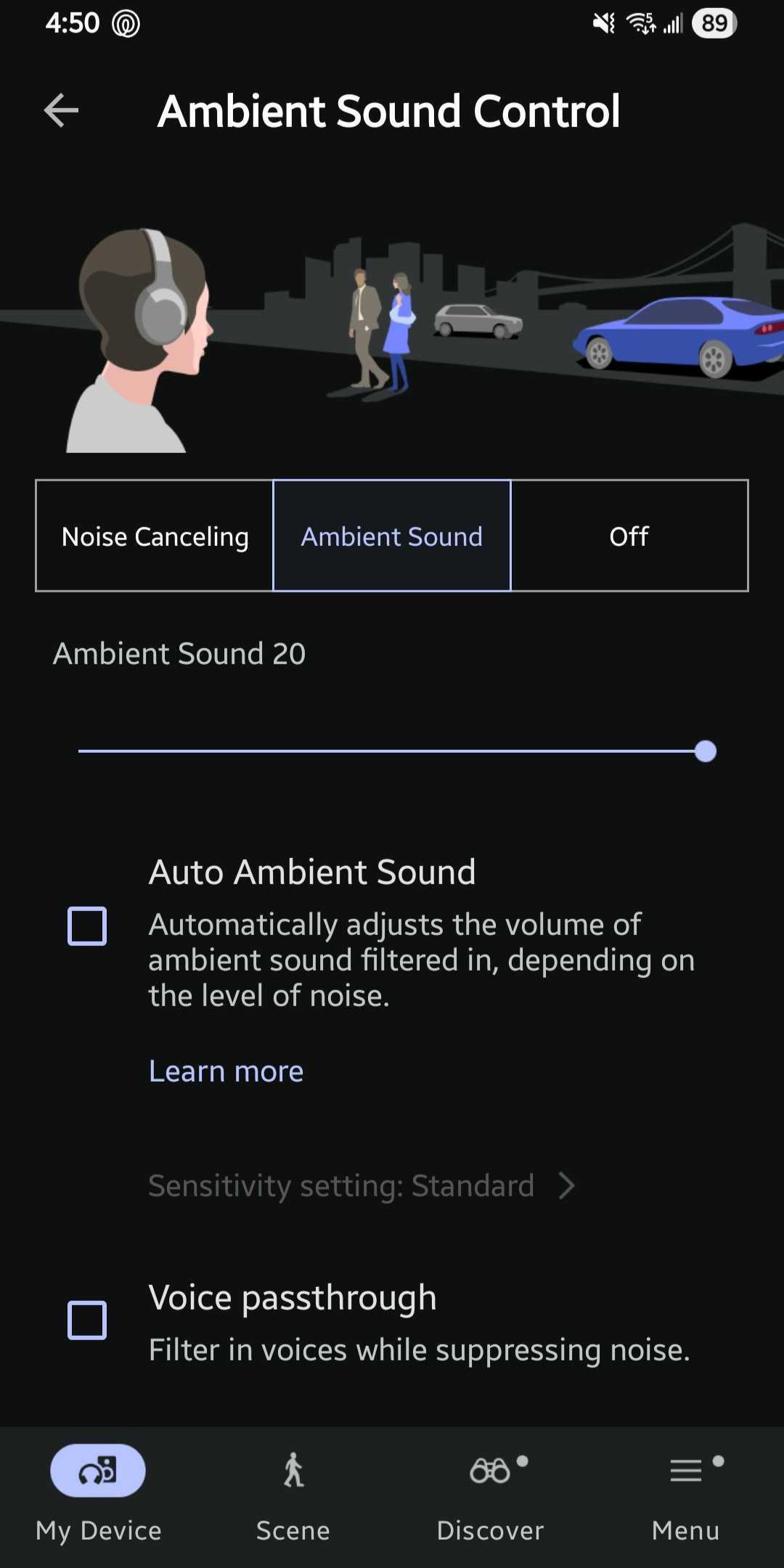 sony wf-1000xm6 ambient mode sony wf-1000xm6 sony sound connect ambient mode app settings