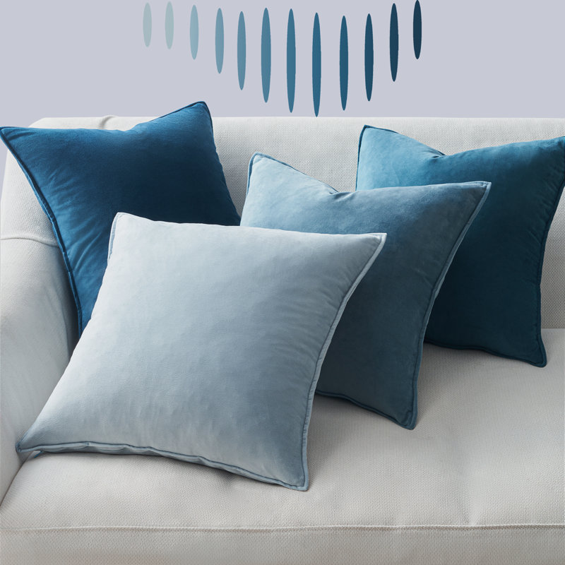 Topfinel Square Velvet Gradient Pillow Cover Set of 4 &amp; Reviews | Wayfair