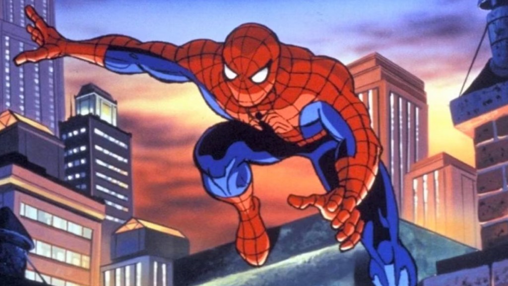 A shot of Spider-Man in Spider-Man: The Animated Series