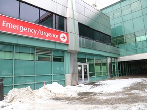 ER entrance at hospital in Sudbury