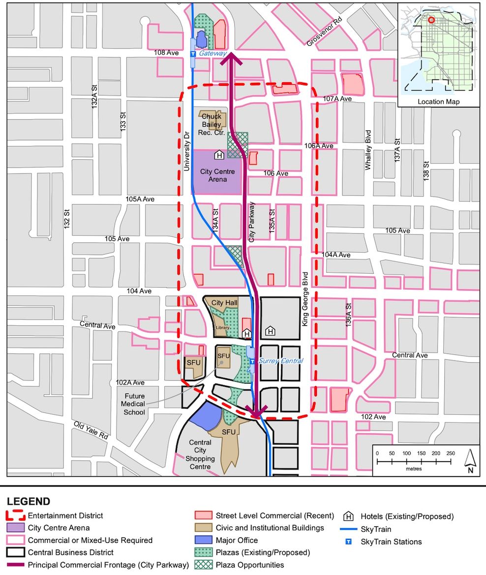 surrey city centre entertainment district arena location