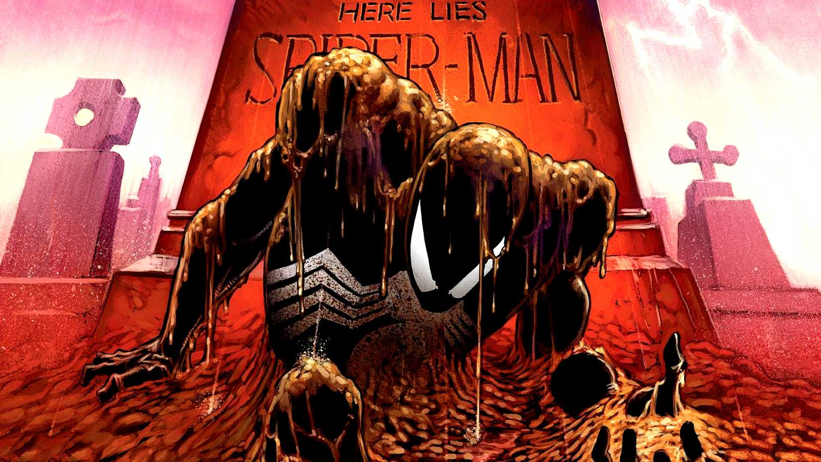 Symbiote Spider-Man comes out of his grave in Kraven's Last Hunt