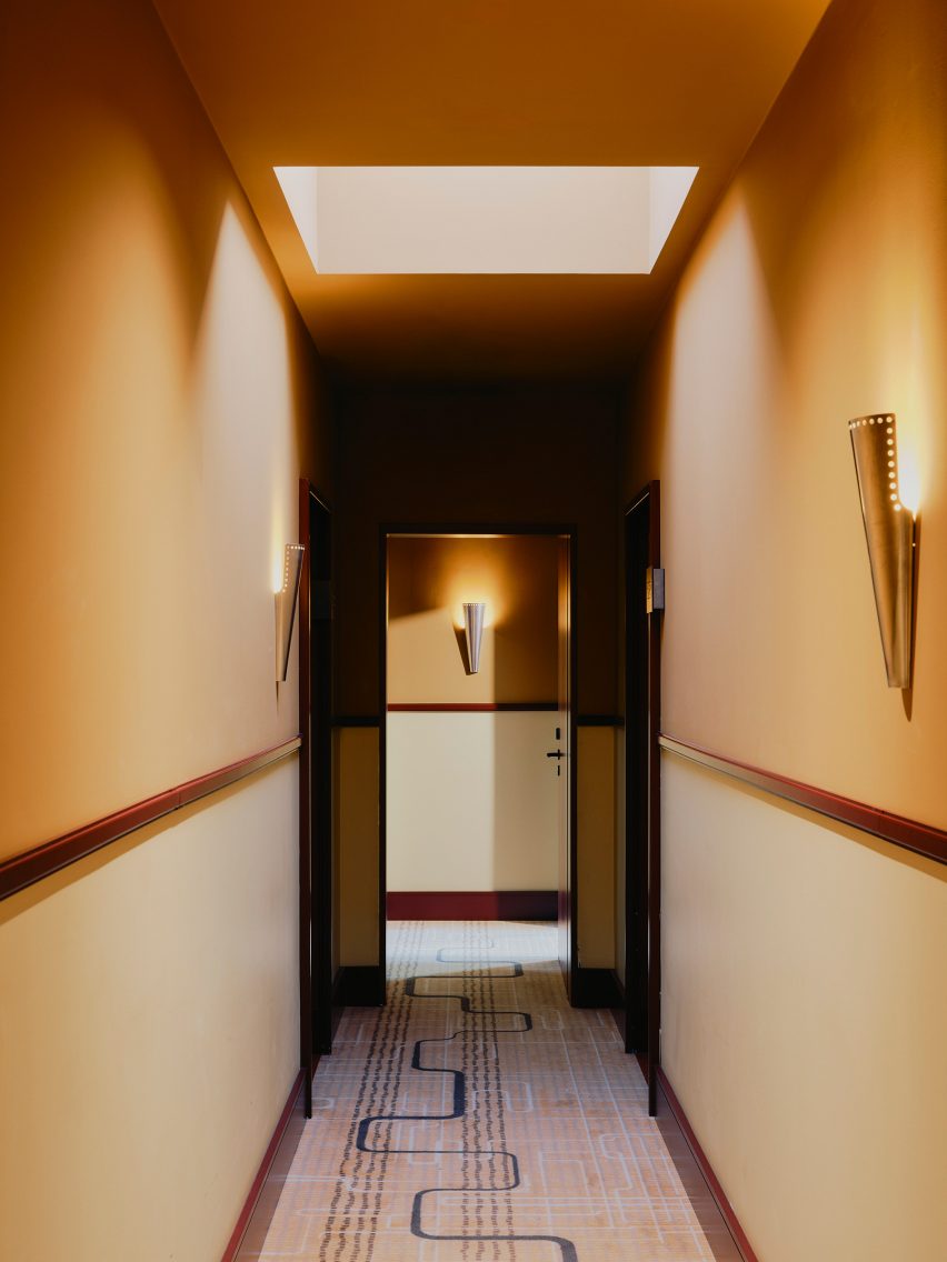 Hallway of hotel in Berlin by Rachael Gowdridge
