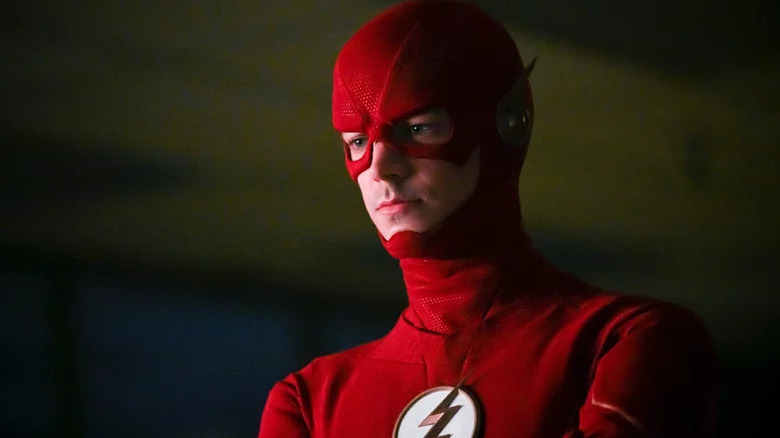 Barry Allen wearing his superhero costume on The Flash (2014-2023)