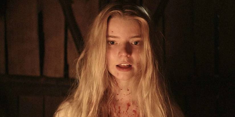Thomasin is covered in blood in The Witch.