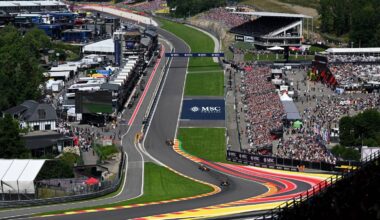 Max Verstappen of the Netherlands driving the (1) Oracle Red Bull Racing RB21 leads Oscar Piastri of Australia driving the (81) McLaren MCL39 Mercedes and Lando Norris of Great Britain driving the (4) McLaren MCL39 Mercedes on track during the Sprint ahead of the F1 Grand Prix of Belgium at Circuit de Spa-Francorchamps on July 26, 2025 in Spa, Belgium. (Photo by Sam Bagnall/Sutton Images) // Getty Images / Red Bull Content Pool //