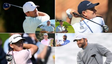 Chris Gotterup, Justin Rose, Jacob Bridgeman and Scottie Scheffler hit fairway woods
