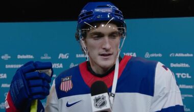 Tage Thompson's post-game interview vs. Team Latvia