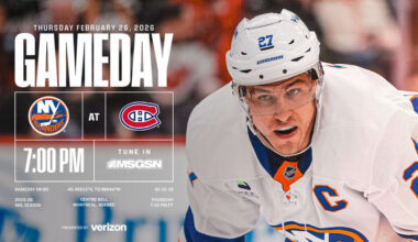 Game Preview: Islanders at Montreal Canadiens Feb. 26