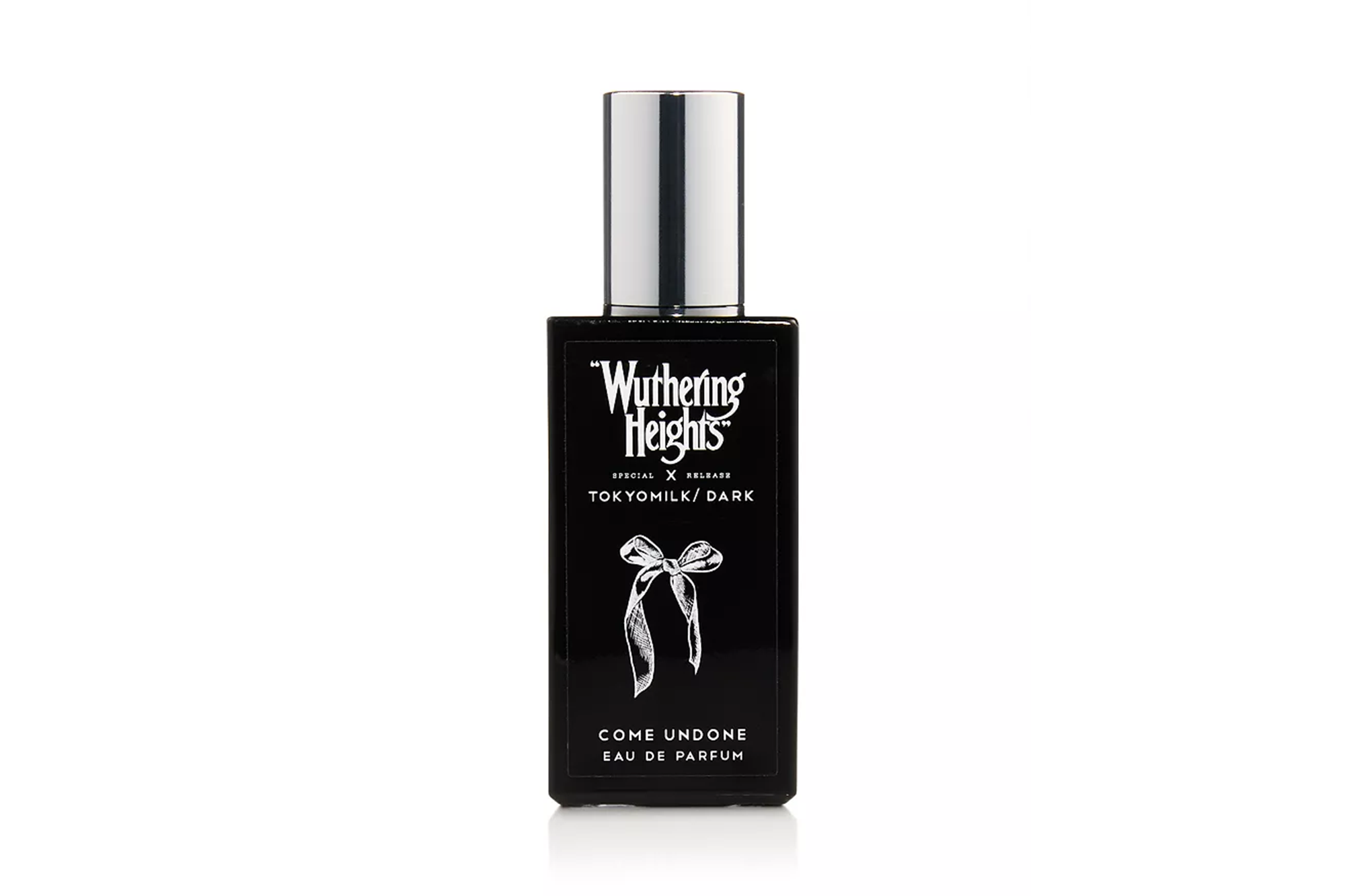 Black bottle of TokyoMilk Dark "Wuthering Heights" Come Undone Eau De Parfum.