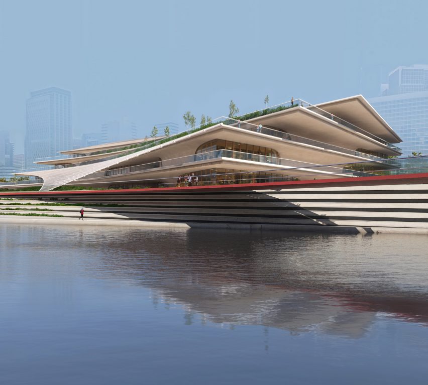 Waterside youth centre at Qiantang Bay Cultural District