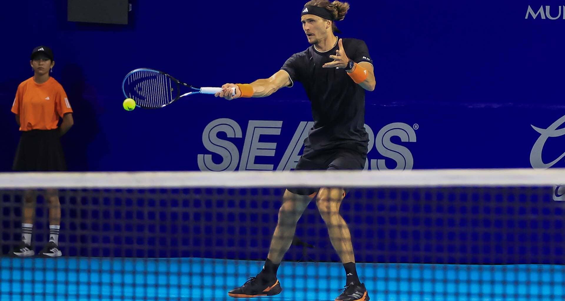 Alexander Zverev in doubles action on Thursday in Acapulco.