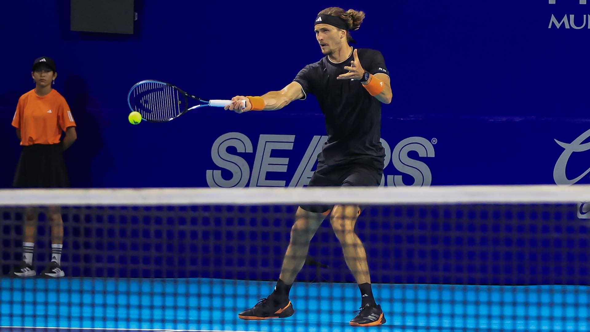 Alexander Zverev in doubles action on Thursday in Acapulco.