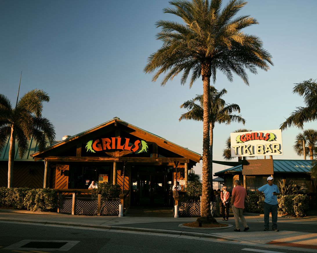 Grills Seafood Deck & Tiki Bar in the town of Cape Canaveral, an ideal spot to watch most launches.