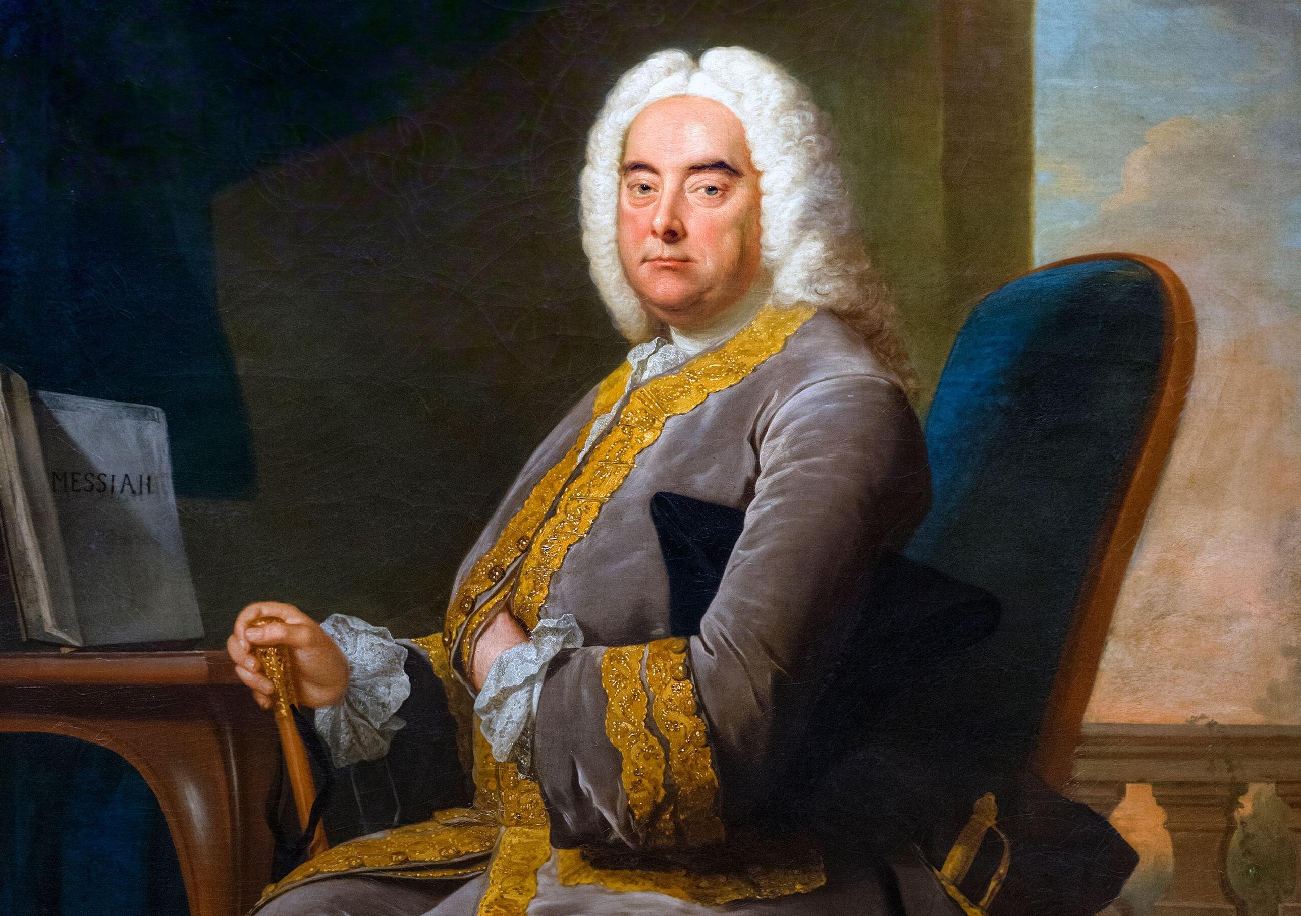 Oil on canvas portrait of George Frideric Handel, 1756.