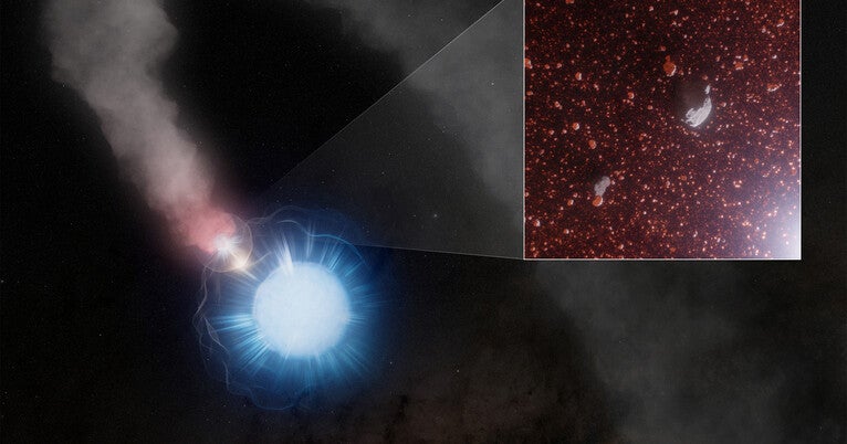 A study in stardust: Massive binary stars emit tiny carbon particles