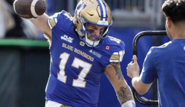 Former Blue Bombers quarterback, fan favourite Chris Streveler hangs up his jerseys - Winnipeg