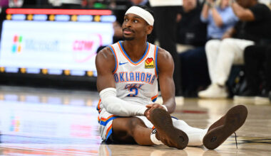 Mar 21, 2026; Washington, District of Columbia, USA; Oklahoma City Thunder guard Shai Gilgeous-Alexander (2) on the court against the Washington Wizards during the second half at Capital One Arena. Mandatory Credit: Brad Mills-Imagn Images